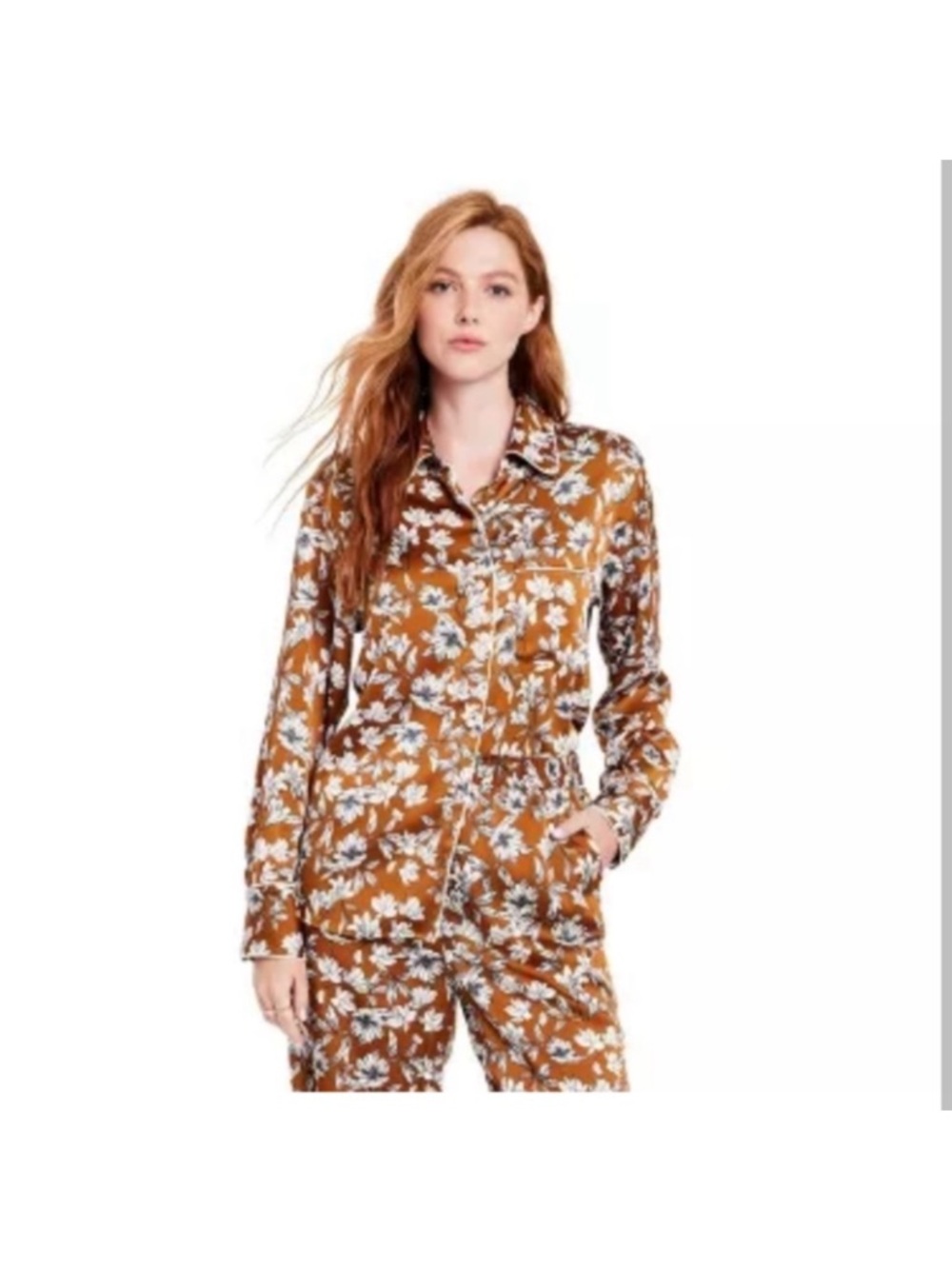 La Ligne x Target Rust Floral Long-Sleeve Pajama Set